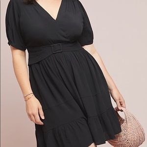 Cute Black Cross Front Anthropologie Dress